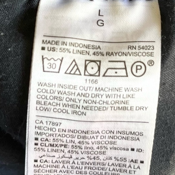 Old Navy Linen Blend Navy Striped Drawstring Pants Sz Lg Lagen Look Coas… - Picture 7 of 7